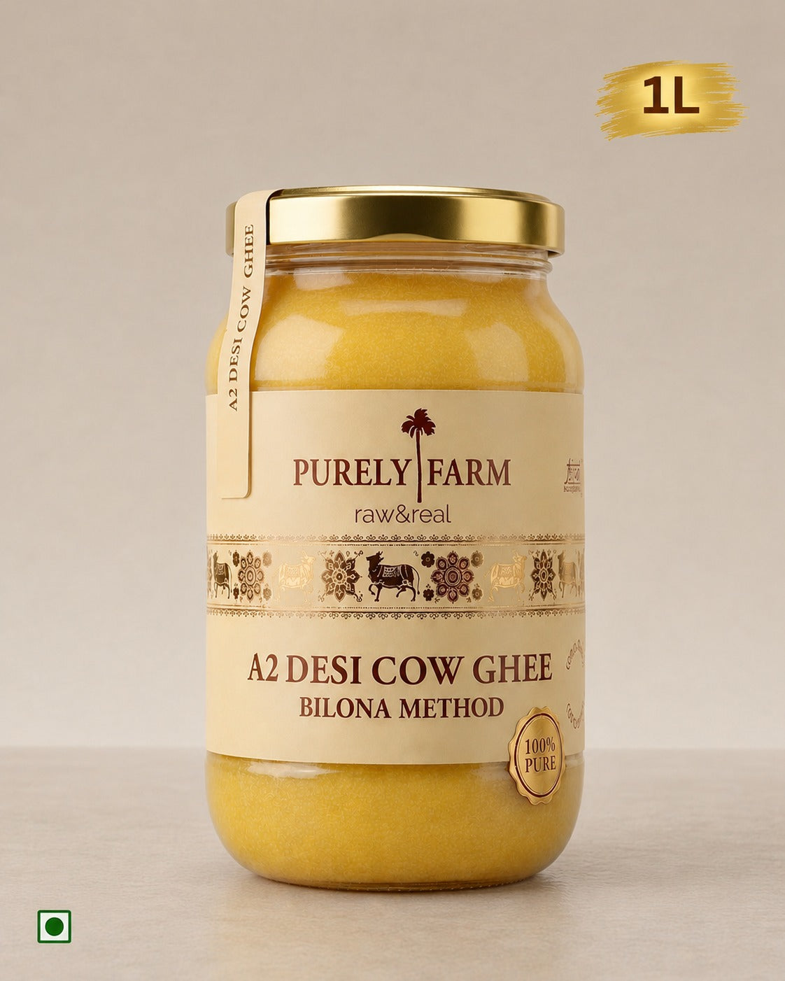 A2 Cow Ghee | Bilona Method | Curd-Churned | Lab Tested I 1L