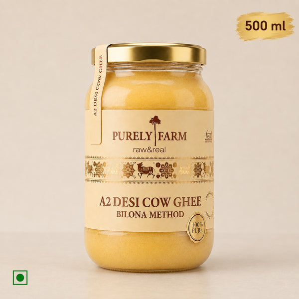 A2 Cow Ghee | Bilona Method | Curd-Churned | Lab Tested I 500ml