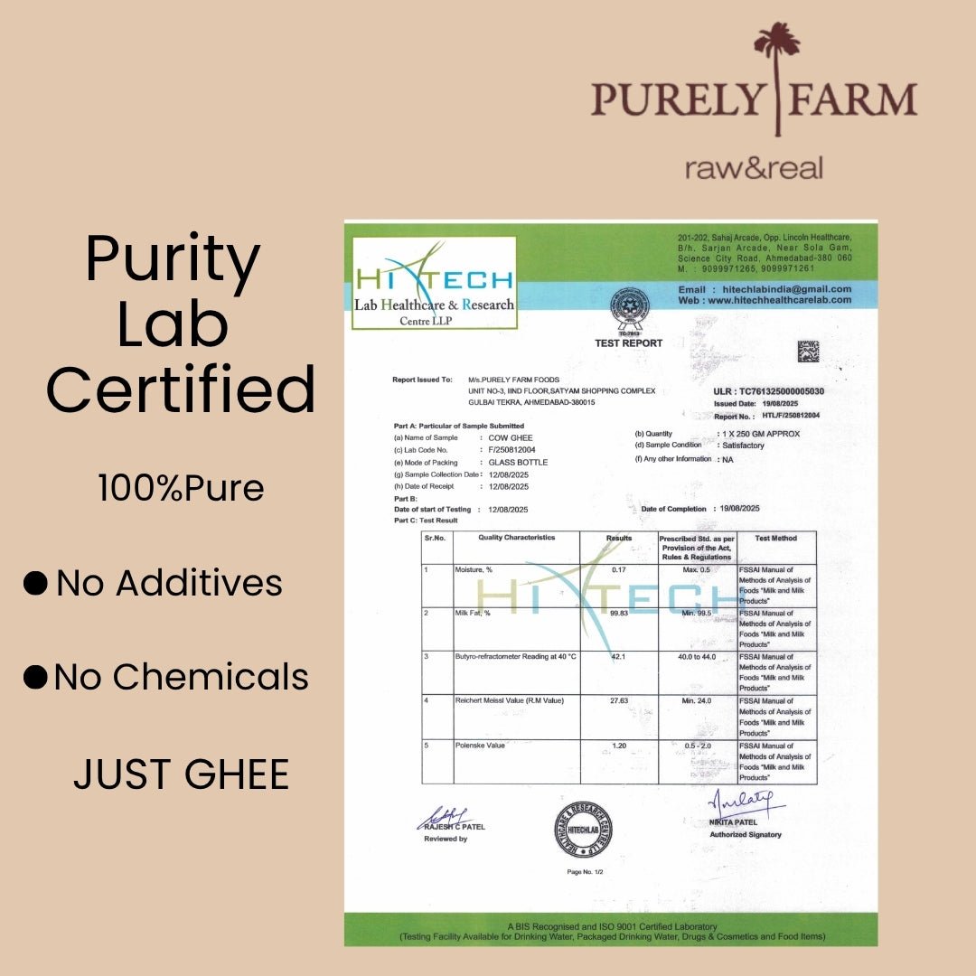 A2 Cow Ghee | Bilona Method | Curd-Churned | Lab Tested I 3L - Purely Farm