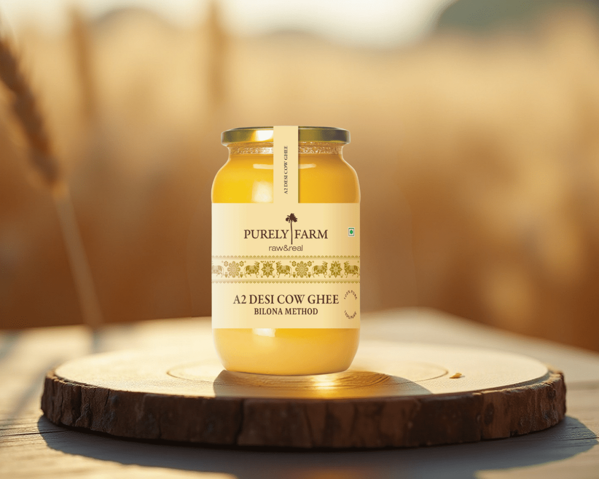 A2 Cow Ghee | Bilona Method | Curd-Churned | Lab Tested I 500 ML - Purely Farm