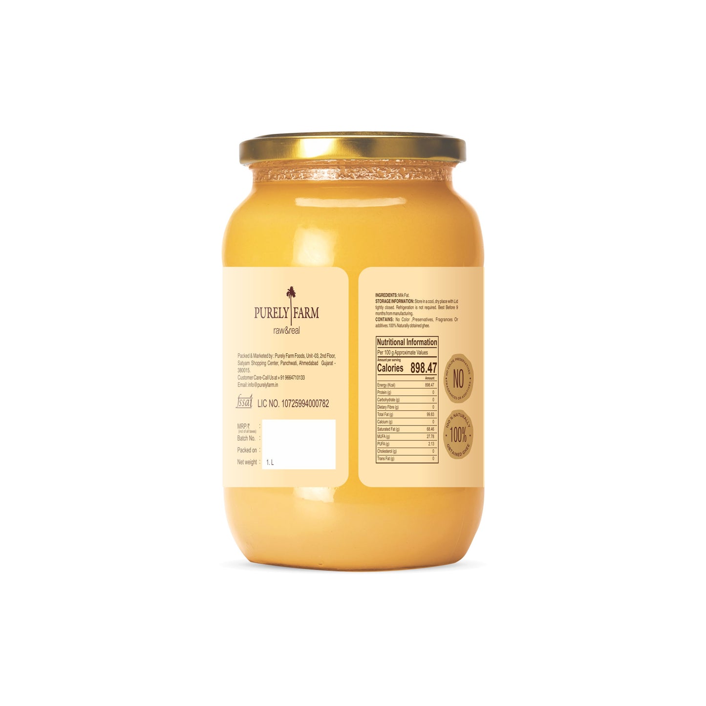 A2 Cow Ghee | Bilona Method | Curd-Churned | Lab Tested I 500 ML